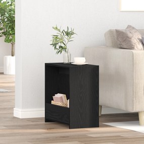 vidaXL Τραπέζι Δίπλα στον Καναπέ Μαύρο Δρύς 50x26x50 εκ Επεξεργασμένο Ξύλο