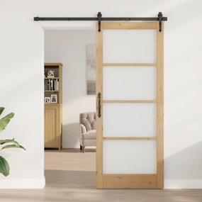 vidaXL πόρτα εσωτερικού χώρου με γυαλί "ORKDAL" 86x211x4 εκ. από συμπαγές ξύλο πεύκου