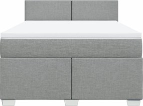 vidaXL Κρεβάτι Boxspring με Στρώμα Αν. Πράσινο 160x200εκ Υφασμάτινο
