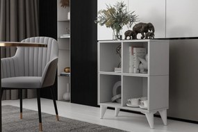 Stewehome Λευκή κονσόλα με ράφι και πόδια Λευκό 65x30x80 cm