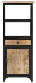 Ντουλάπι με Συρτάρι/Ράφια 45x32x110 εκ. Μασίφ Ξύλο Μάνγκο - Μαύρο