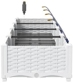 vidaXL Ζαρντινιέρες κήπου Λευκό 160 x 40 x 22 cm Ατσάλι