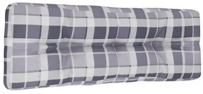 vidaXL Μαξιλάρι Παλέτας Γκρι Καρό 120 x 40 x 12 εκ. Υφασμάτινο