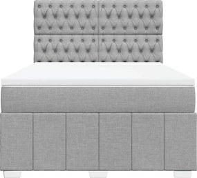 vidaXL Κρεβάτι Boxspring με Στρώμα Αν. Πράσινο 160x200εκ Υφασμάτινο