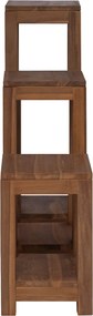 vidaXL Βάση φυτών 3 τεμ. Φυσικό 25 x 25 x 80 cm Στερεό Ξύλο Τίκ