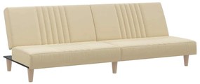 vidaXL Καναπές Κρεβάτι Κρεμ Υφασμάτινος