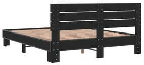 vidaXL Πλαίσιο Κρεβατιού Μαύρο 160 x 200 εκ. Επεξ. Ξύλο &amp; Μέταλλο
