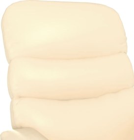 vidaXL Πολυθρόνα Ανακλινόμενη Κρεμ από Συνθετικό Δέρμα