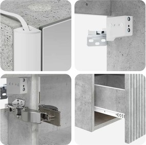 vidaXL Σετ Ντουλαπιών Μπάνιου 4 pcs Γκρι Σκυροδέματος