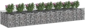 vidaXL Ανασηκωμένο κρεβάτι gabion 3 pcs Ασημί
