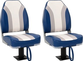 vidaXL Καθίσματα Σκάφους 2 Τεμ. με Ορθοστάτη 360° Περιστροφή