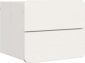 vidaXL Κομοδίνο 2 pcs Λευκό 39 x 34 x 33 εκ. Μασίφ ξύλο πεύκου
