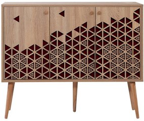 Μπουφές Mega 863SPH3937 120x36x90cm Oak-Red Μοριοσανίδα,Ξύλο