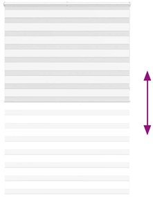 vidaXL Ζέβρα τυφλή Λευκό Πλάτος υφάσματος 135,9 εκ. Πολυεστέρας