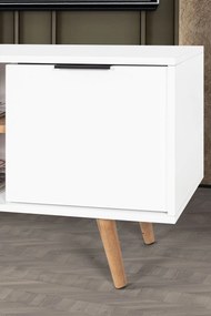 Έπιπλο Τηλεόρασης Λευκό / Καρυδί PRABU 160x35x18