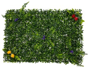 78409 Artificial - Συνθετικό Τεχνητό Διακοσμητικό Πάνελ Φυλλωσιάς - Κάθετος Κήπος Πυξάρι - Φτέρη - Περεσκία Πράσινο Μ60 x Υ40 x Π7cm
