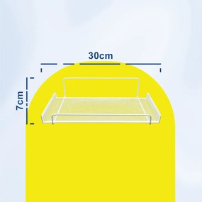 Μεταλλικό Ράφι Τοίχου Δίχτυ 30x19x7cm Άσπρο ή Μαύρο - Άσπρο