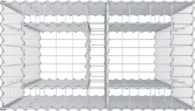 vidaXL Ανασηκωμένο κρεβάτι gabion Ασημί