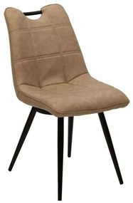 Καρέκλα Nely 058-000048 47x61x85cm Beige Antique -Black Metal, Technoderma