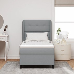 vidaXL Κρεβάτι Box Spring με Στρώμα Ανοιχτό Γκρι 80x200 εκ. Ύφασμα