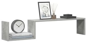 vidaXL Ραφιέρες Τοίχου 2 τεμ. Γκρι Σκυρ. 100 x 15 x 50 εκ. Επεξ. Ξύλο