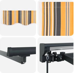 vidaXL Χειροκίνητο πλαίσιο τέντας με LED 4,5 x 3 μ