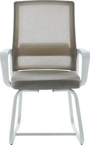 Καρέκλα επισκέπτη Palma pakoworld λευκή- mesh γκρι 46x52x94εκ