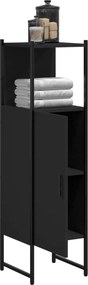 vidaXL Ντουλάπι Μπάνιου Μαύρο 33 x 33 x 120,5 εκ. Επεξεργασμένο Ξύλο