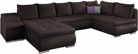 Γωνιακός καναπές Ginny-Καφέ Σκούρο-Αριστερή