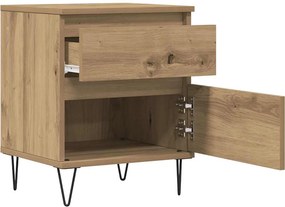 vidaXL Κομοδίνα 2 τεμ. τεχνίτης Δρυς 40 x 35 x 50 εκ από Επεξεργ. Ξύλο