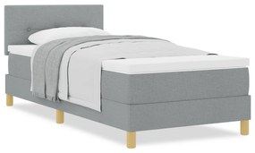 vidaXL Κρεβάτι με Σπαστό Σπρώχτη Ανοιχτό Γκρι 80x200 εκ. Ύφασμα
