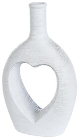 Βάζο ArteLibre Με Καρδιά Στη Μέση Λευκό Κεραμικό 8x17x29cm