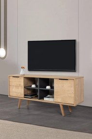 Έπιπλο Τηλεόρασης Sapphire Δρυς / Ανθρακί POTAFE 130x35x18