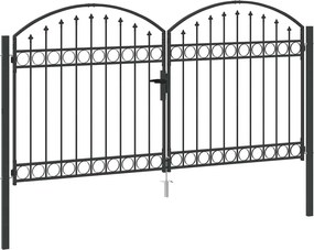 vidaXL Πύλη Φράχτη ASSEN 301 x 200 εκ. Ατσάλι Γκρι Κλειδώσιμο