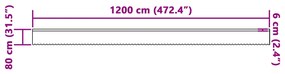 vidaXL Κουρτίνα Δαντέλας με κουρτίνες Floral Λευκό 1200 x 80 εκ. Πολυεστέρας