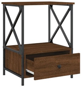 vidaXL Κομοδίνα 2 τεμ Καφέ Δρυς 50x41x65 εκ. από Επεξεργασμένο Ξύλο