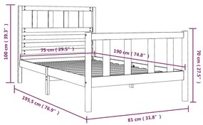 ΠΛΑΙΣΙΟ ΚΡΕΒΑΤΙΟΥ ΜΑΥΡΟ 75X190 ΕΚ. ΜΑΣΙΦ ΞΥΛΟ 2FT6 SMALL SINGLE 3101117