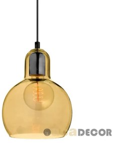 Φωτιστικό κρεμαστό γυάλινο σφαιρικό με άνοιγμα vintage Φ17 ACA-V292851PAM-Κεχριμπάρι V292851PAM