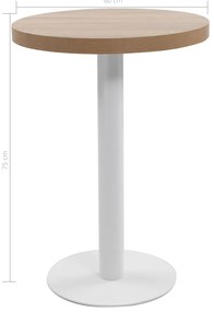vidaXL Τραπέζι Bistro Ανοιχτό Καφέ 60 εκ. από MDF