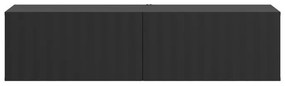 Έπιπλο τηλεόρασης ANTIBES 128 2K2V Μαύρο - Μαύρο ματ 128x42x32εκ. 128x42x32 εκ.