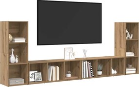 vidaXL Σετ επίπλου τηλεόρασης 4 pcs Artisan Oak Επεξεργασμένο ξύλο