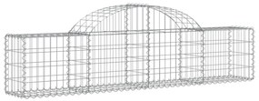 Συρματοκιβώτια Τοξωτά 8 τεμ. 200x30x40/60 εκ. Γαλβαν. Ατσάλι - Ασήμι