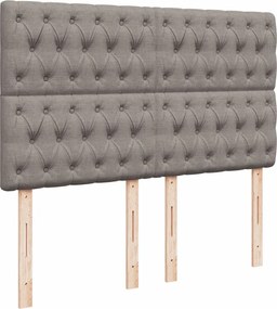 vidaXL Κρεβάτι Boxspring με Στρώμα Taupe 140x190 εκ. Υφασμάτινο
