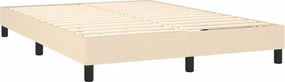 vidaXL Κρεβάτι Boxspring με Στρώμα Κρεμ 140x190 εκ. Υφασμάτινο
