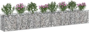 vidaXL Ανασηκωμένο κρεβάτι gabion 2 pcs Ασημί