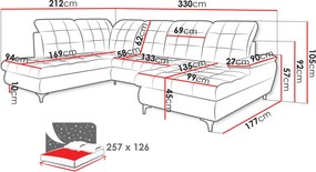 Γωνιακός καναπές Enzo plus-Mpez-Αριστερή - 330.00Χ212.00Χ105.00cm