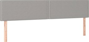 vidaXL Κρεβάτι Boxspring με Στρώμα &amp; LED Αν.Γκρι 200x200εκ. Υφασμάτινο
