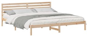 vidaXL Σκελετός Κρεβατιού Καφέ 200 x 210 cm Μασίφ ξύλο πεύκου