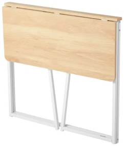 VEVOR Folding Desk, 80 cm Small Foldable Table for Compact Spaces, Space Saving Computer Table, Sturdy Particleboard with Storage Hooks, Writing Workstation for Home Office, Easy Assembly, Oak