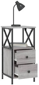 vidaXL Κομοδίνα 2 Τεμ. Γκρι Sonoma 34x35,5x70 εκ. Επεξεργασμένο Ξύλο